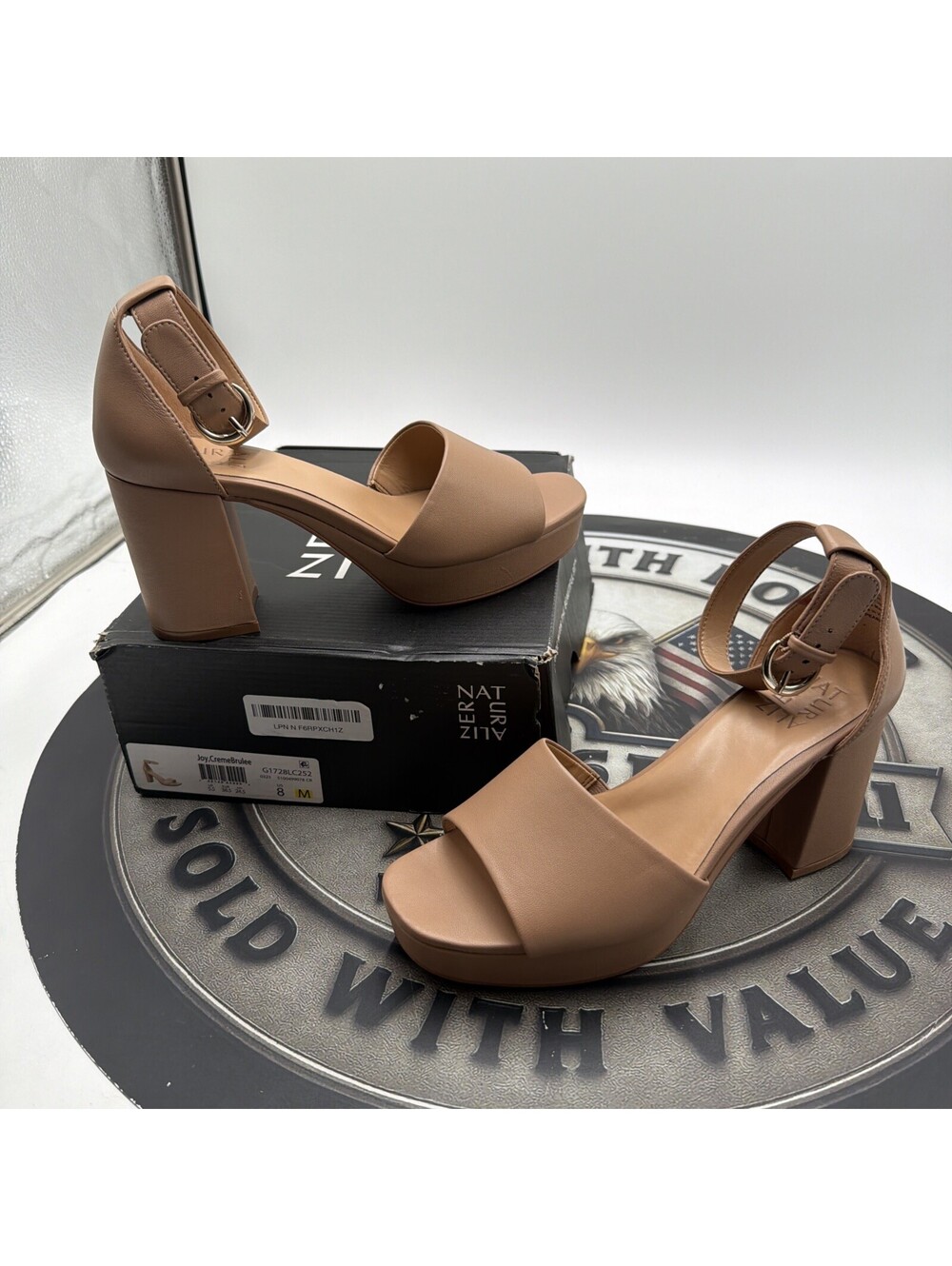 Naturalizer Joy Dress Sandals Creme Brulee Beige Leather